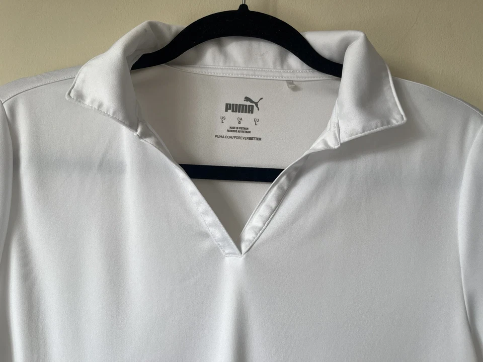 Puma Ladies Icon Golf  Polo Shirt White tennis size large L 36”chest tshirt - Image 3 of 4