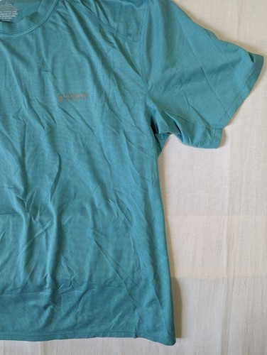 Camicia Mountain Hardgear uomo grande Duluth Trading blu manica corta strato base - Foto 3 di 11