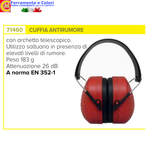 Cuffie da Lavoro Antirumore Poligono Protezione per le Orecchie 26 dB EN 352-1 - Foto 3 di 3