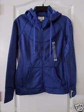 Tangerine Mid Weight Long Sleeve Active Hoodie Deep Blue Women's Sz S-XL NWT