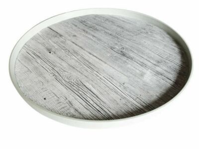 ZAK designs Fjord Tablett Rund Treibholzoptik 36 cm aus Melamin