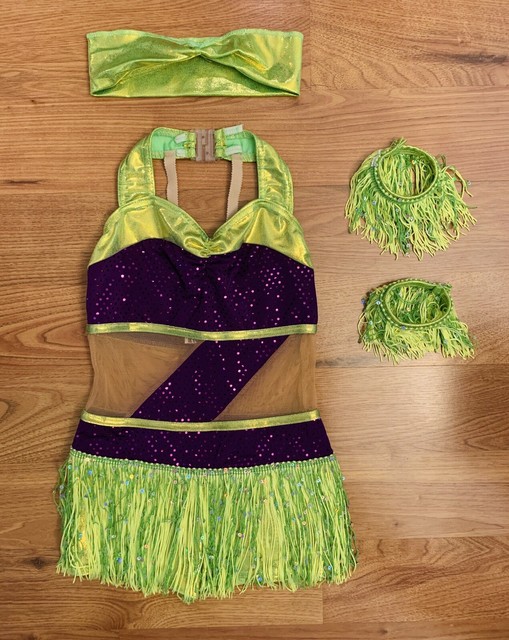 A Wish Come True Lime Green Dance Costume Child Small (57) With Head