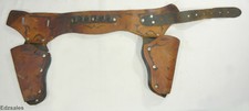 Vintage Leather Dual Toy Holster Belt Set