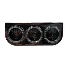 Universal 2" Triple Chrome Gauge Set - Water Temperature Oil Pressure Amperes