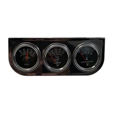 Universal 2" Triple Chrome Gauge Set - Water Temperature Oil Pressure Amperes