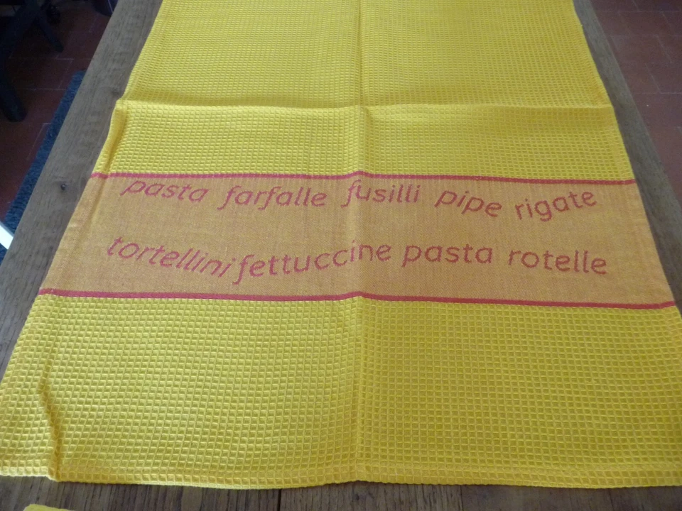 Lot de 3 Torchons nid d'abeille jaune orangé ( ref 15 ) - Photo 4/4