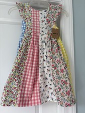 Boden Mini girls dress NWT 3-4yr Prudence dress multi pattern Easter Spring 