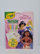 Crayola Disney Princess 32 Coloring Pages  50 Sticker Activity Set w Markers 3 