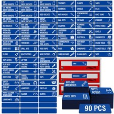 Magnetic Toolbox Labels 90pc PrePrinted Blank Large Tool Chest Organizer Strong