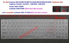 Keyboard Cover Skin For Dell Inspiron M531R 15-3521 3537 5521 3521 Latitude 3540
