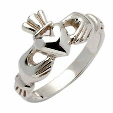 Claddagh-Ring, Sterlingsilber, Erne-Modell, hergestellt in Irland, mit...
