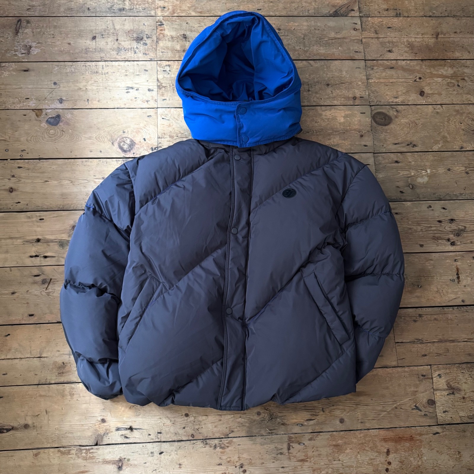 Men's ADER error x Zara Oversized Puffer Grey/Blue Jacket - Size M image 2