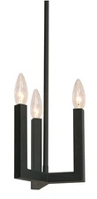 AFX GRCP07CB Grace 3 Light 7"W Taper Candle Mini Pendant - Black