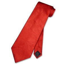 COVONA Men's NeckTie RED Color PAISLEY Design Mens Neck Tie for Tuxedo or Suit