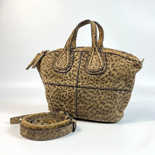 Givenchy Nightingale Leopard Print 2way Shoulder Bag Medium Satchel Handbag