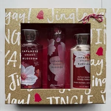 Bath & Body Works Japanese Cherry Blossom Shower Gel Lotion & Mist Gift Set NEW