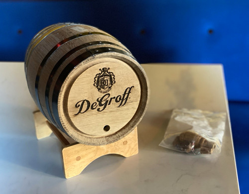 5 Liter (1.32 Gallon) Oak Barrel New/Unused Stand Spigot