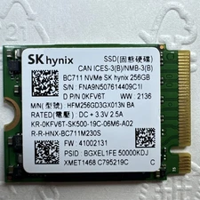 SK Hynix BC711 256GB NVMe SSD M.2 PCIe Gen3x4 HFM256GD3GX013N 0KFV6T
