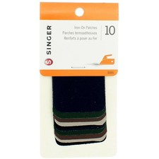 4 Pack Singer Iron-On Iron-On Patches, Dark Colors, 10 Ct