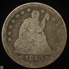 1853 Arrows & Rays Liberty Seated Quarter - About Good Details