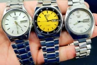 Lot Of 3 Vintage Seiko 5 Automatic Day Date 21 Jewels Men,s Wrish Watch Japan Ma
