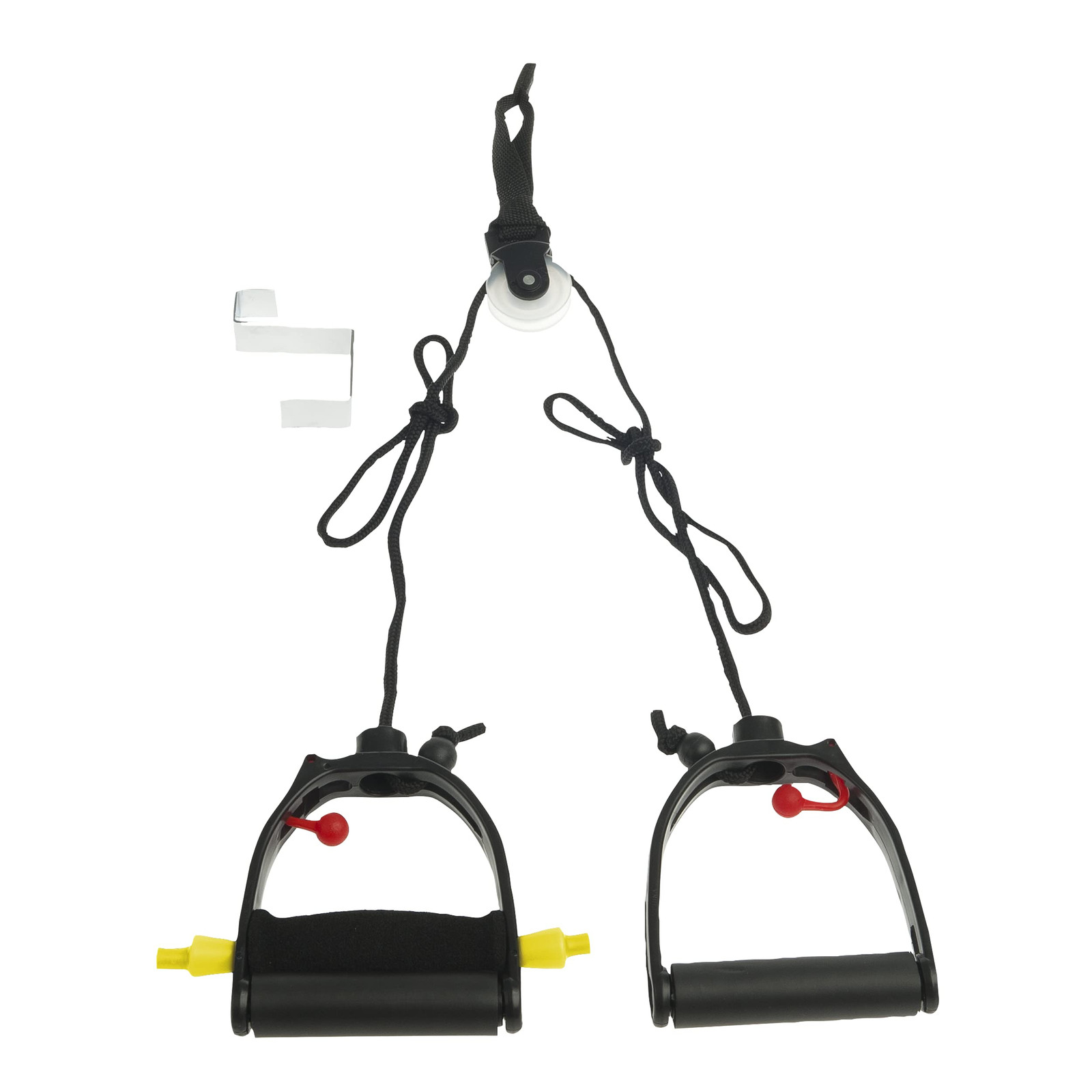 Multi-Use Shoulder Pulley, Black, Deluxe, With Metal Bracket Door Attachment