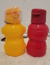 tupperware Yellow - Red Character-Shaped Plastic Baby Sippy Cups Set, Hard Lid