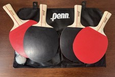 Penn Table Tennis Accessory Set 4 Ping Pong Paddles 3 Balls Storage Pouch
