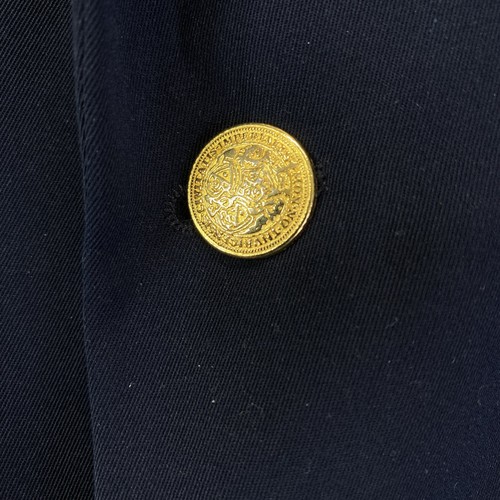 LL Bean Blazer Mens 44 Short Navy Blue Gold Buttons Micro Polyester Classic Coat - Picture 4 of 13