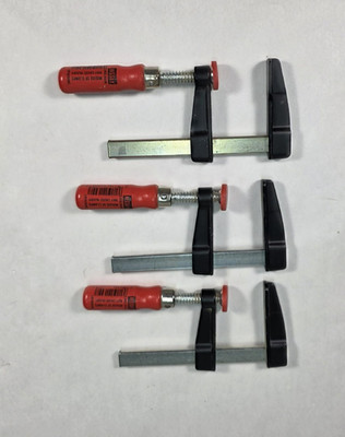 Lot of 3 Bessey 2''x4'' In Bar Clamp w/ Red Wood Handle, LM2.004