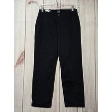 GAP Classic Twill Pant Black Women's Size 6 Cropped Ankle Leg Elastic Waist