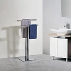 Kings Brand Furniture - Metal Modern Free-Standing Towel Rack Stand, Chrome
