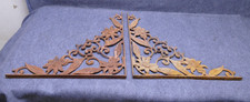 1 Pair Cast Iron Corbels 23-5/8" Ornate Stylized Sunflowers New Orleans Lace Vtg