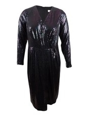 Calvin Klein Women's Plus Size Sequined Surplice Dress