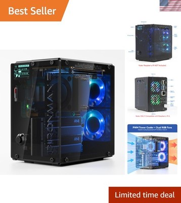 Pironman 5-MAX Case for Raspberry Pi 5: Dual NVMe Slots & AI Accelerator Support