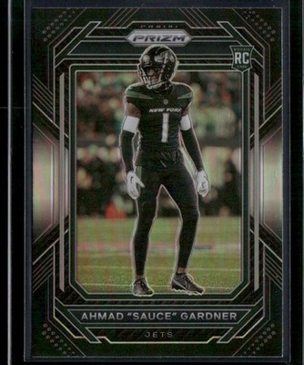 2022 Panini Chronicles Ahmad ''Sauce'' Gardner #PB-22 Prizm Black Silver