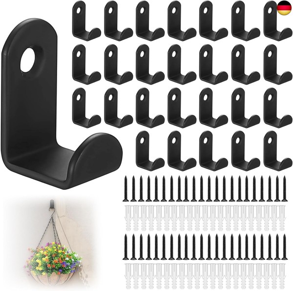 50 StüCk Garderobenhaken Schwarz, Kleiderhaken Wandhaken Schwarze Haken Zum-image