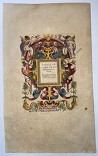 GERARD MERCATOR BELGIUM c. 1619 LARGE ANTIQUE TITLE PAGE FRONTISPIECE