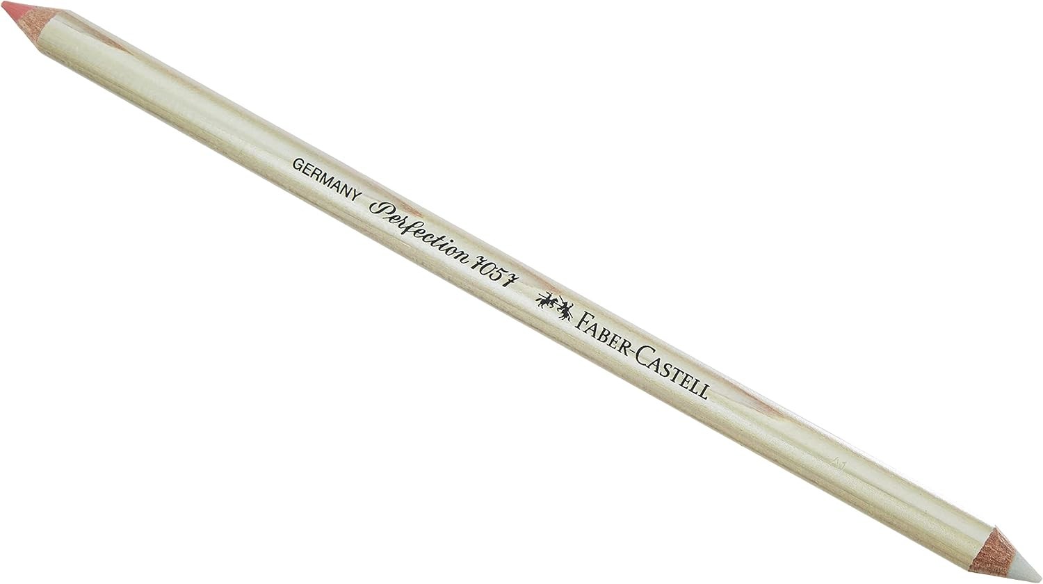 Faber-Castell Perfection 7057 Eraser Pencil Double-Sided White & Red 1 Count