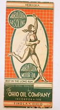 RARE 1930s MARATHON OIL / LINCO GAS / OHIO OIL CO. Road MAP of Nebraska