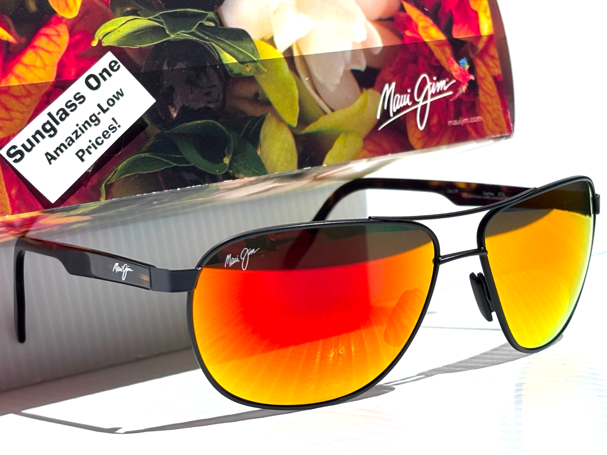 石木文　ゾウカップ　ムーンラビット Maui Jim CASTLES Matte Black Varnish POLARIZED Lava GLASS Sunglass