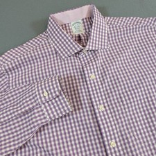 Brooks Brothers Classic Fit Non Iron Supima Shirt Mens 17 33 Gingham EST 1818