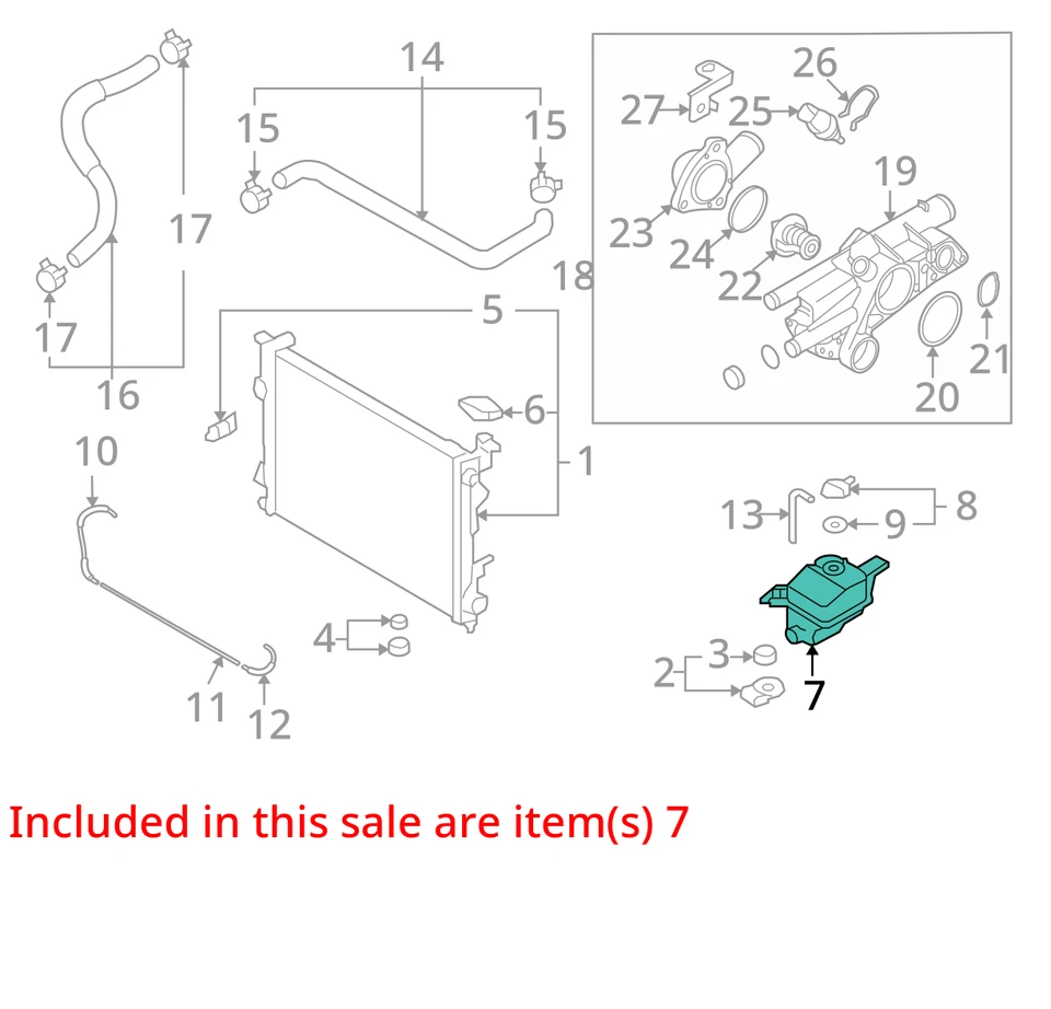 2008 现代 Azera 冷却液溢流瓶原始设备制造商 127K 英里 - LKQ428984187 — 第 4/4 张图片