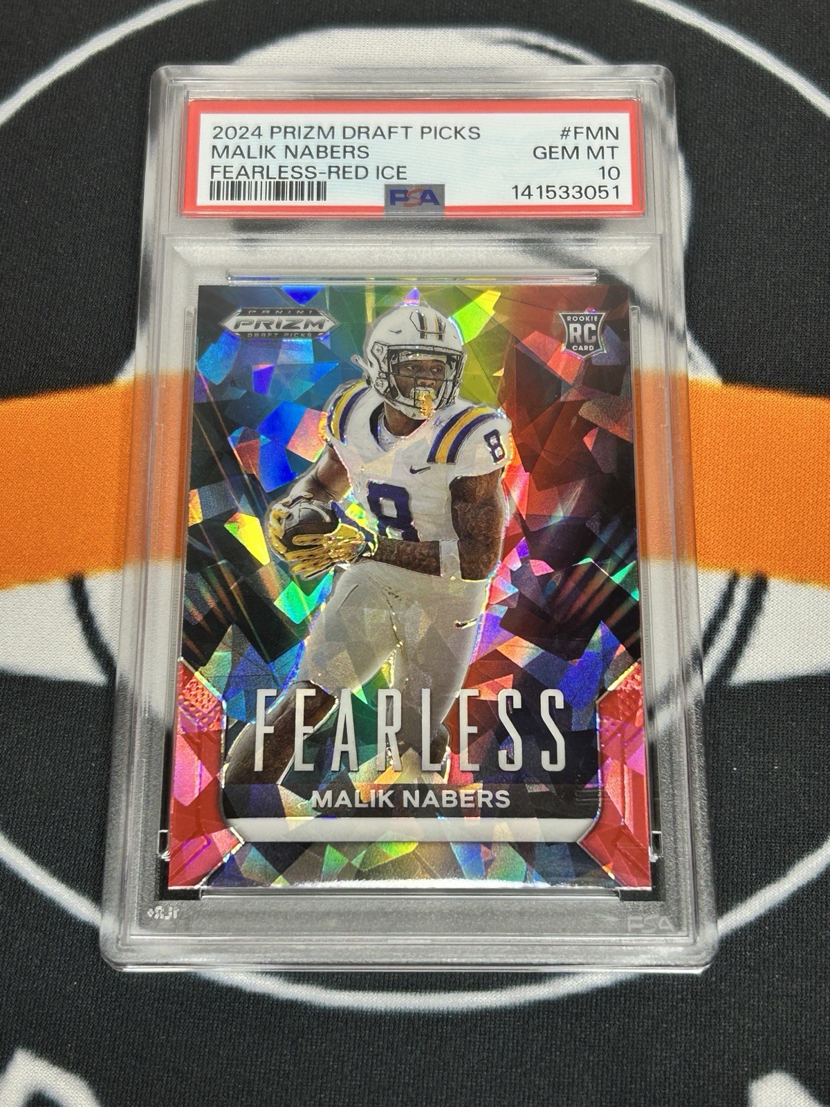 Malik Nabers Panini Prizm Draft Picks Fearless #FMN Red Ice