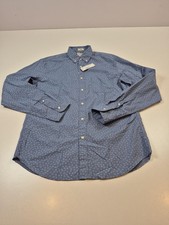J Crew Shirt Mens Medium Blue Secret Wash Slim Stretch Floral Button Down