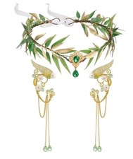 SWEETV Fairy Flower Hairband with Elf Ears, Halloween Fairy Headpiece for Women,