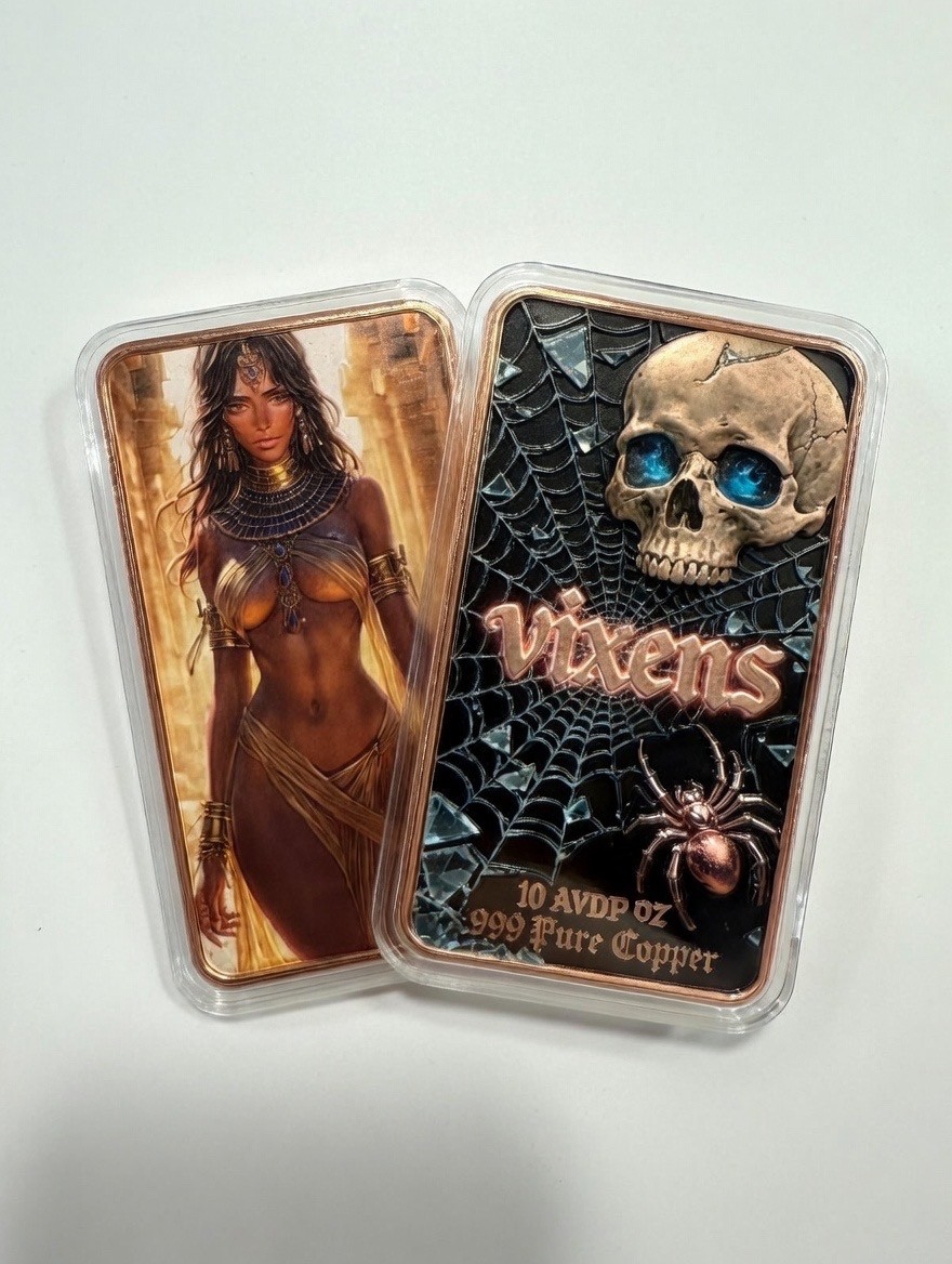 FANTASTICS 千社札 10oz .999 Copper Colorized Vixens Bar | eBay