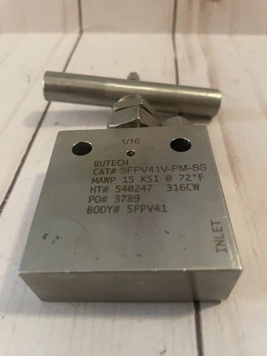 Butech 1/4" Needle Valve SFPV41V-PM-SS