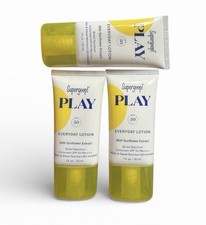 3 tubes Supergoop Play SPF50 Everyday Lotion w/Sunflower Extract Travel SZ 1oz