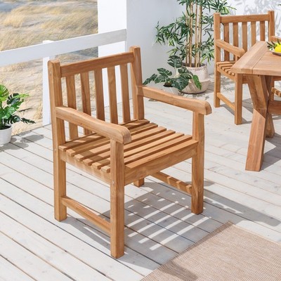 Gartenstuhl EMPIRE TEAK - natur - Teakholz - massiv - Balkon Holzstuhl - Outdoor